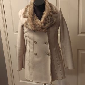 Misses Coat Faux Fur Collar